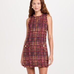 L'Agence Florian Tweed Shift Dress, NWT, S